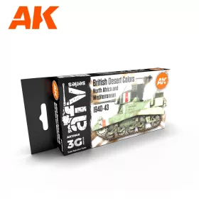   AK Interactive AK11646 BRITISH DESERT COLOURS 3G akril makett festék készlet