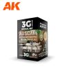 AK Interactive AK11649  AUSCAM COLORS SET 3G akril makett festék készlet