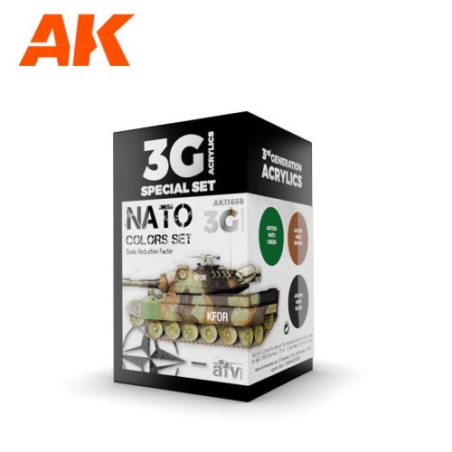 AK Interactive AK11658 NATO COLORS 3G akril makett festék készlet