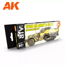   AK Interactive AK11668 US.ARMY & USMC CAMOUFLAGE COLORS 3G akril makett festék készlet