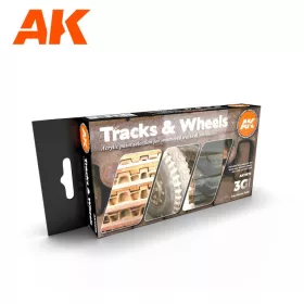   AK Interactive AK11672 TRACKS AND WHEELS akril makett festék készlet