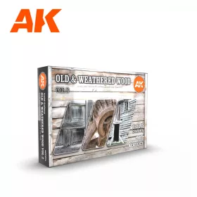   AK Interactive AK11674 OLD & WEATHERED WOOD VOL2 - 17 ml akril makett festék készlet