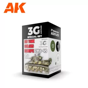   AK Interactive AK11675 US TANK COLORS EUROPE 1944-45 akril makett festék készlet