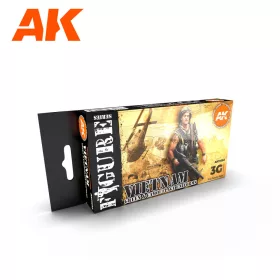   AK Interactive AK11682 VIETNAM GREEN AND CAMOUFLAGE COLORS 3G akril makett festék készlet