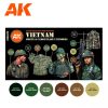 AK Interactive AK11682 VIETNAM GREEN AND CAMOUFLAGE COLORS 3G akril makett festék készlet