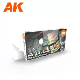   AK Interactive AK11683 BLACK INTERIOR AND CREAM WHITE akril makett festék készlet