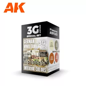   AK Interactive AK11688 WWII GERMAN TANK INTERIOR COLORS akril makett festék készlet