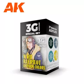   AK Interactive AK11689 WWII RAF UNIFORM COLORS 3G akril makett festék készlet