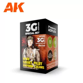   AK Interactive AK11692 WWII SOVIET UNIFORM COLORS 3G akril makett festék készlet
