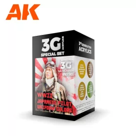   AK Interactive AK11693 WWII JAPAN UNIFORM COLORS AIR 3G akril makett festék készlet