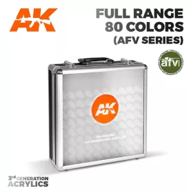   AK Interactive AK11703 BRIEFCASE 80 COLORS ACRYLICS 3 GEN - AFV SERIES - Hordtáska akril makett festékekkel