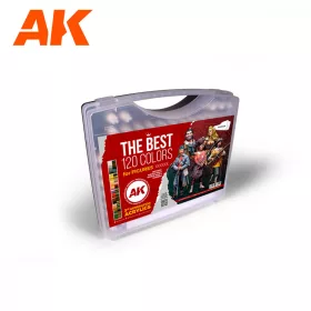   AK Interactive AK11704 PLASTIC BRIEFCASE The Best 3G 120 FIGURE COLORS akril makett festék