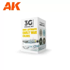   AK Interactive AK11716 WWII Luftwaffe Early War Colors SET 3G akril makett festék készlet