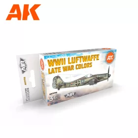   AK Interactive AK11718 WWII Luftwaffe Late War Colors SET 3G akril makett festék készlet