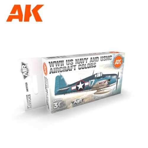 AK Interactive AK11729 WWII US Navy & USMC Aircraft Colors SET 3G akril makett festék készlet