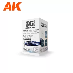   AK Interactive AK11730 WWII US Navy & USMC Aircraft Late War Colors SET 3G akril makett festék készlet