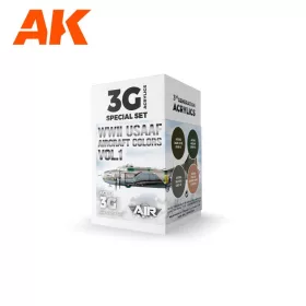   AK Interactive AK11732 WWII USAAF Aircraft Colors Vol.1 SET 3G akril makett festék készlet