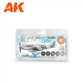   AK Interactive AK11733 WWII USAAF Aircraft Colors Vol.2 SET 3G akril makett festék készlet