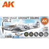 AK Interactive AK11733 WWII USAAF Aircraft Colors Vol.2 SET 3G akril makett festék készlet