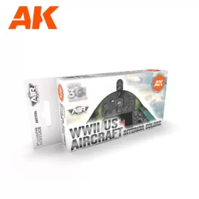   AK Interactive AK11734 WWII US Aircraft Interior Colors SET 3G akril makett festék készlet