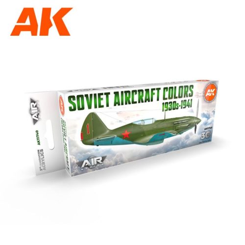 AK Interactive AK11740 Soviet Aircraft Colors 1930s-1941 SET 3G akril makett festék készlet