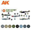 AK Interactive AK11741 Soviet Aircraft Colors 1941-1945 SET 3G akril makett festék készlet