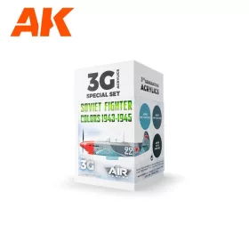   AK Interactive AK11742 Soviet Fighter Colors 1943-1945 SET 3G akril makett festék készlet