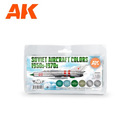 AK Interactive AK11743 Soviet Aircraft Colors 1950s-1970s SET 3G akril makett festék készlet