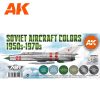 AK Interactive AK11743 Soviet Aircraft Colors 1950s-1970s SET 3G akril makett festék készlet