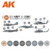 AK Interactive AK11744 US Navy & USMC Modern Aircraft & Helicopter SET 3G akril makett festék készlet