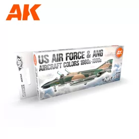   AK Interactive AK11747 US Air Force & ANG Aircraft 1960s-1980s SET 3G akril makett festék készlet