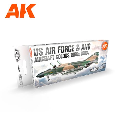 AK Interactive AK11747 US Air Force & ANG Aircraft 1960s-1980s SET 3G akril makett festék készlet