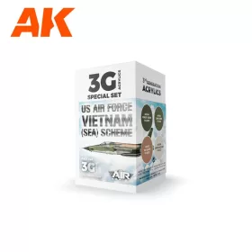   AK Interactive AK11748 US Air Force South East Asia (SEA) Scheme SET 3G akril makett festék készlet