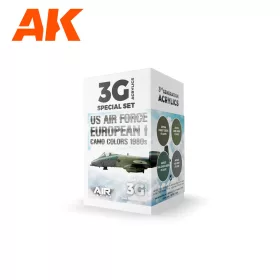   AK Interactive AK11749 US Air Force European I Camo Colors 1980s SET 3G akril makett festék készlet