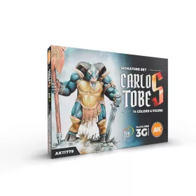   AK Interactive AK11779 SIGNATURE SET CARLOS TOBES - 14 COLORS + FIGURE akril makett festék készlet