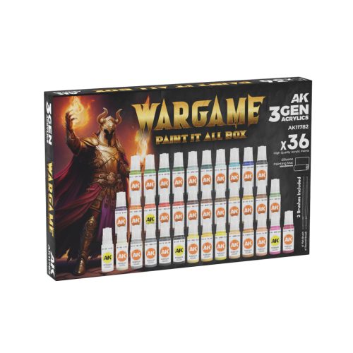 AK Interactive AK11782 3GEN - WARGAME PAINT IT ALL BOX x36 -  akril makett festék készlet