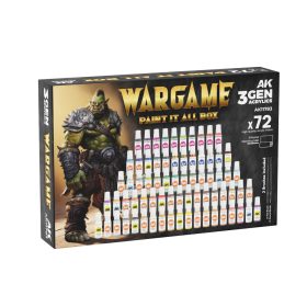   AK Interactive AK11783 3GEN - WARGAME PAINT IT ALL BOX x72 -  akril makett festék készlet