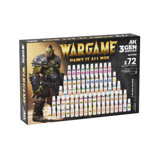 AK Interactive AK11783 3GEN - WARGAME PAINT IT ALL BOX x72 -  akril makett festék készlet