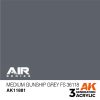 AK Interactive AK11881 Medium Gunship Grey FS 36118 AIR 17 ml akril makett festék