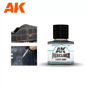   AK Interactive AK12019 Light Grey Paneliner - Világosszürke panelvonal bemosó, 40 ml
