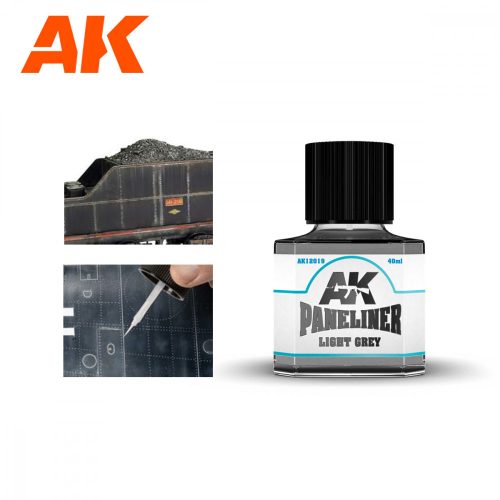 AK Interactive AK12019 Light Grey Paneliner - Világosszürke panelvonal bemosó, 40 ml