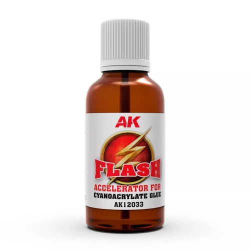 AK Interactive AK12033 FLASH 30ML - ACCELERATOR FOR CYANOACRYLATE GLUE - ragasztóanyag gyorsító makettezéshez