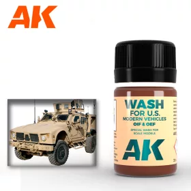   AK Interactive AK121 WASH FOR OIF & OEF - US VEHICLES - Bemosó modern amerikai homokszínű harcjárművekhez