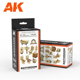   AK Interactive AK1354 BATHROOM SET WARGAME (RESIN 30-35MM) - műgyanta kiegészítő