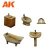 AK Interactive AK1354 BATHROOM SET WARGAME (RESIN 30-35MM) - műgyanta kiegészítő