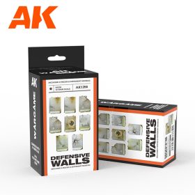   AK Interactive AK1356 DEFENSIVE WALLS SET WARGAME (RESIN 30-35MM) - műgyanta kiegészítő