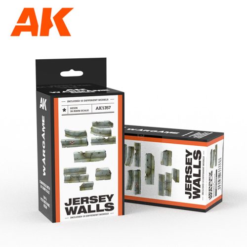 AK Interactive AK1357 JERSEY WALLS SET WARGAME (RESIN 30-35MM) - műgyanta kiegészítő