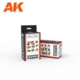   AK Interactive AK1361 WEAPON CASES SCENOGRAPHY WARGAME SET (30-35MM) - műgyanta kiegészítő
