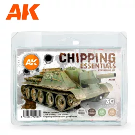   AK Interactive AK138 CHIPPING ESSENTIALS WEATHERING SET - Festékkopás weathering készlet
