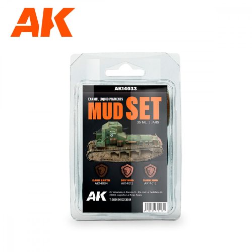 AK Interactive AK14033 MUD SET - Liquid Pigment  (3 ref) - folyékony pigment